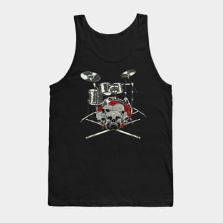 Skull Drummer Drums Tank Top